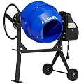 Dkenicor Cement Mixer, 450W 3/5HP Electric Cement Mixer Machine, 4.3 Cu.Ft. Potable Concrete Mixer Machine with Wheel and Stand, Blue
