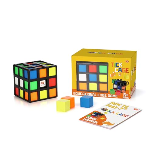 Yongjun New Board Game 3x3 Tick Cage Cube Game Color Stacking Challenging Toy Puzzle-Solving Activity Brain, for Kids and Adults Ages 7 and up