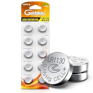 gutalkali lot de 10 piles bouton alcalines ag10 lr1130 1,5 v sans mercure
