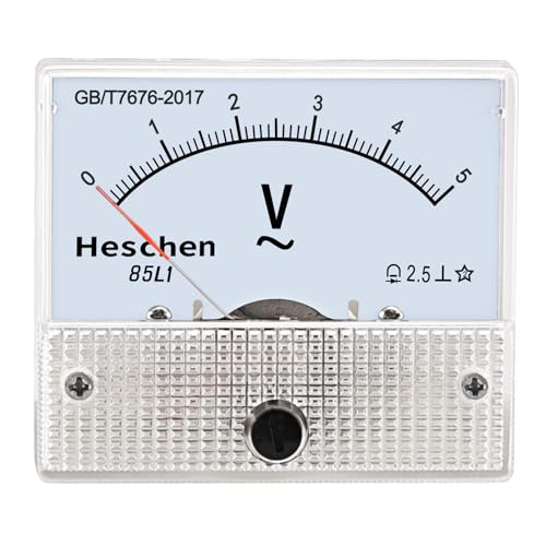 Image of Heschen - 85L1-5V Rectangle Panel Mount on Voltmeter AC 0-5V Accuracy Class 2.5% White