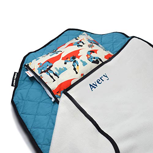 Urban Infant Personalized Tot Cot All-in-One Modern Preschool/Daycare Nap Mat with Washable Pillow and Elastic Straps - Urban Dude