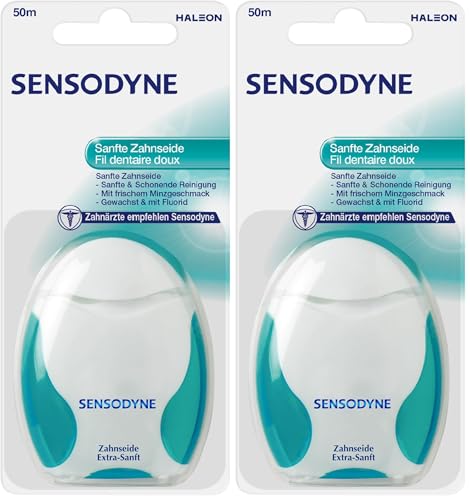 Sensodyne Zahnseide extra sanft, mit Minzgeschmack und Fluorid, 1x50m (Packung mit 2)