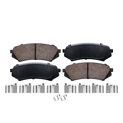 Image of Detroit Axle - Brake Pads for 1998-2007 Lexus LX470 Toyota Land Cruiser, Front and Rear Ceramic Brake Pads w /Hardware 1999 2000 2001 2002 2003 2004 2005 2006 Replacement