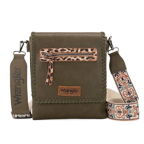 Wrangler Crossbody Bags for Women Satchel Purse Medium Shoulder Handbags with Detachable Guitar Straps,WG72-9360DGN