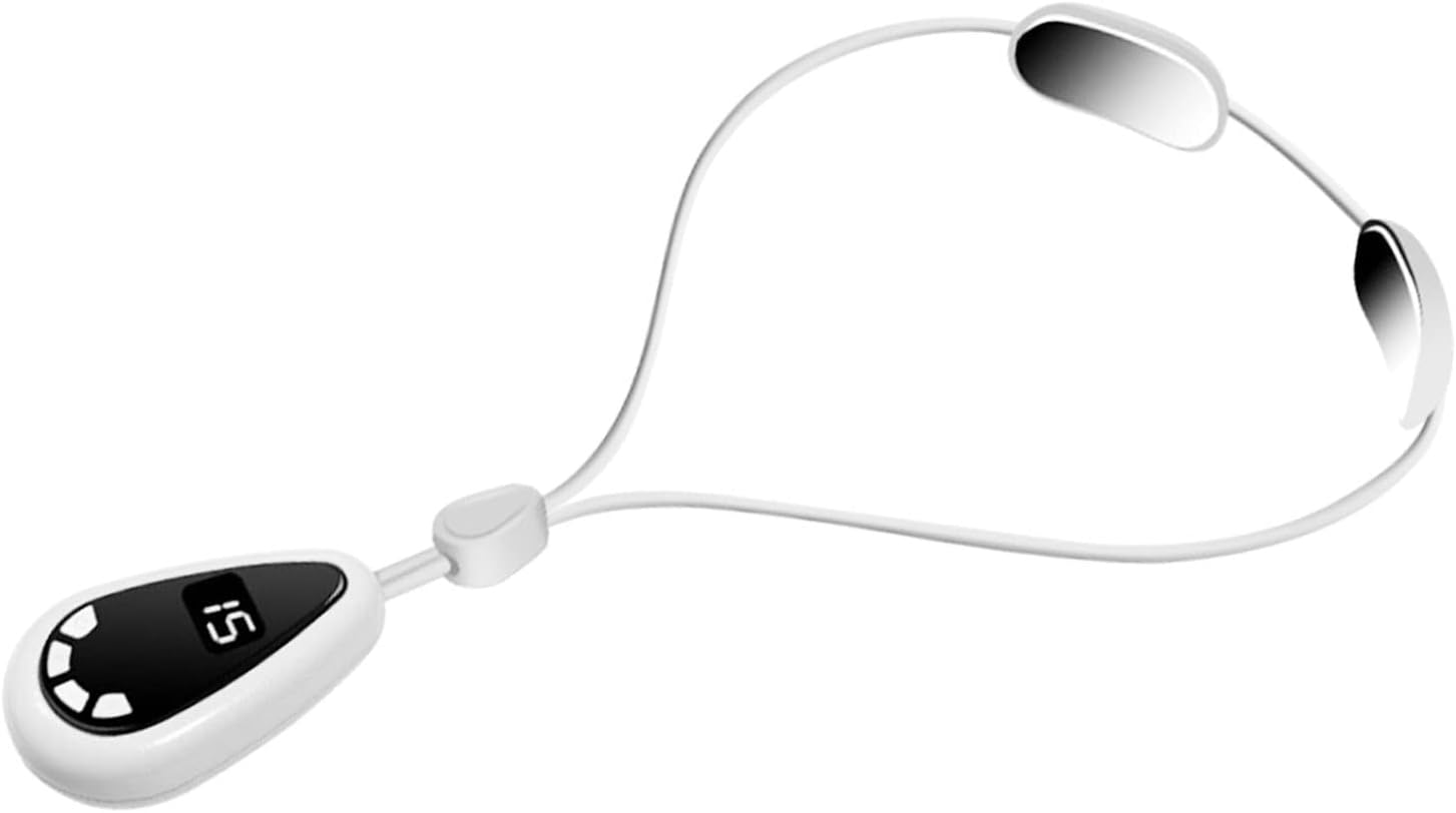 Hanging Neck Massager, Home Smart Mini Portable Hanging Cervical Spine Massager (White)