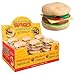 Hapros Stretchy Burger Sensory Toy Play Food 7pc Set, Stackable Stretchy Hamburger Toy with Toppings and Bun