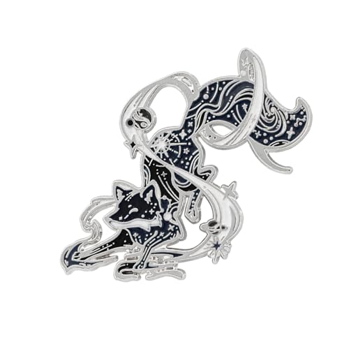 Elegant Foxes Brooch with Sparkling Starry Design Everyday Formal Foxes Accessory for Formal Event and Daily Wear Gold Silver Fo