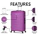 FLYMAX 24" Medium Suitcase 4 Wheel Lightweight Luggage Hard Shell ABS Travel Case Hold Check in Fits 15kg - 20kg Medium Size + 3 Digit Lock + Telescopic Handle 67 Litre Capacity