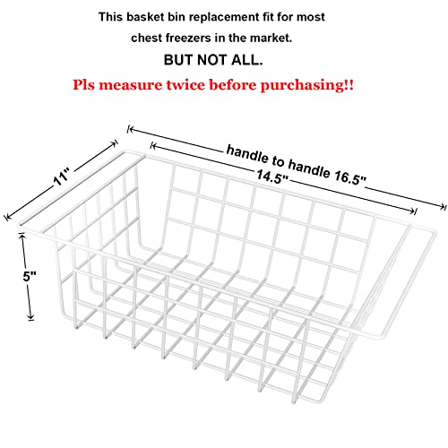 Orgneas Chest Freezer Organizer Bins Deep Freezer Basket Storage Rack Bins Metal Wire Baskets Large Size 2 Packs - Thumbnail 3