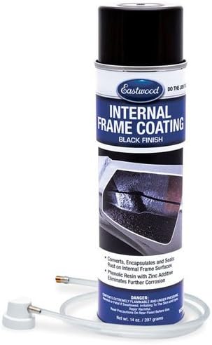 Eastwood Internal Frame Coating Aerosol | Internal chassiss Frame Rust Remover | Rust Converter and Prevention Aerosol Spray Undercoating for Vehicles |14 Oz, Black