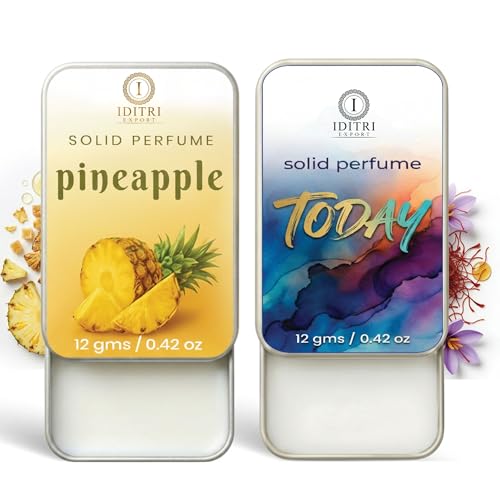 Image of Solid Perfume |pineapple&Today Alcohol Free Wax Perfume Balm, Long Lasting | Pocket Tin 12g, Pack Of 2| Non Greasy Smooth Glide, Travel Friendly Men And Women