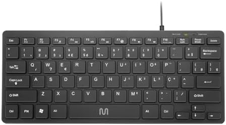 Teclado Com Fio Mini Multimídia Conexão USB Cabo de 150cm Teclas ...