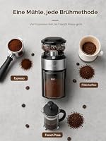 Wancle Elektrische Kaffeemühle, Einstellbare Kaffeemühle mit 28 Mahlgradeinstellungen, präzises Mahlen für 2-12 Tassen, Für Espresso, Tropfkaffee und French Press, Kaffeemühle mit sauberer Bürste – Ansicht 3