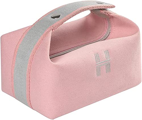 Image of House of Quirk Makeup Bag for Purse Travel Makeup Bag Hanging Travel Toiletry Bag Portable Cosmetic Organizer Bathroom Storage Wash Bag Unisex (Pink)