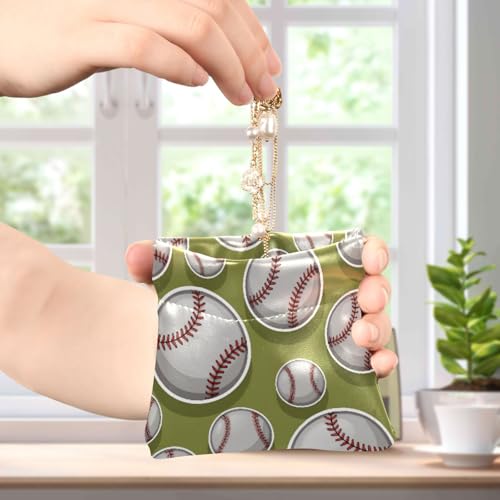 Baseball Pattern Coin Purse Leather Pouch Change Purse, Squeeze Coin Pouch for Cards, Keys & Lipsticks, Unisex4
