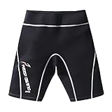 Hellery Neopren Shorts Damen Herren Neoprenhose Badehose für Wassersport See Pool Schwimmen Surfen Schnorcheln Schwimmendes Kanu Aerobic Tauchen, Weiß M