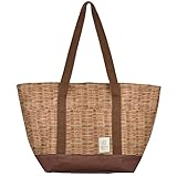 キャプテンスタッグ(CAPTAIN STAG) トートバッグ バッグ ピクニックバッグ ラタンプリント アプリール UT-1024 ブラウン 20L