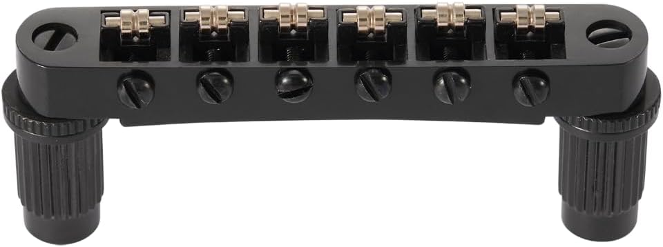 LP Guitar Roller Saddle Tune-O-Matic Bridge with Clip-Lock For Les Paul,SG,ES,Dot,Bigsby Black