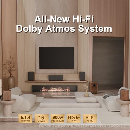 image for Hiwill-Audio True 5.1.4 Hi-Fi Surround Sound System with Dolby Atmos, 