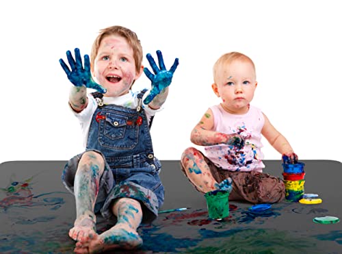 Super Jumbo Splat Mat – Manta Protectora Impermeable y Lavable Extra Grande de 60” x 60” para Pisos y Mesas Durante Manualidades, Pintura y Juego (Gris Oscuro, Jumbo 5ft x 5ft) miniatura 2