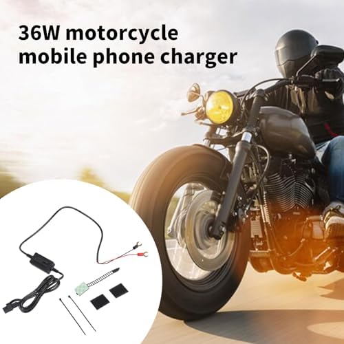 Efficient Highly Power 36W Power Fast Charging Adapter for Motorcycles Car Navigation Safe Riding with Cover and Long Cable Bike Phone Device - 3