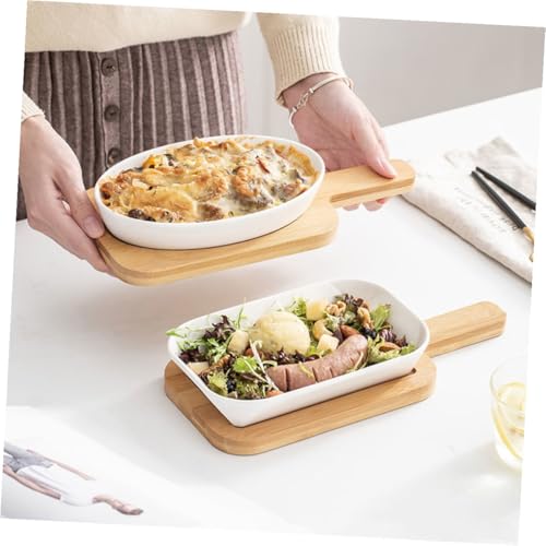 Plat de cuisson en céramique blanc avec capacité raisonnable pour four et micro-ondes