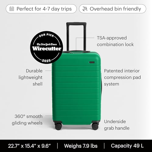 Image of Away Amazon Exclusive Bigger Carry-On Luggage - 23-Inch Lightweight Hardside Suitcase with 360 Spinner Wheels, Interior Compression System, TSA-Approved Lock - Palm Green