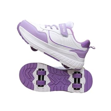ENEN Scarpe con Rotelle Bambina, Outdoor Stile di Strada Sportive Scarpe da Skateboard, 4 Ruote Skateboard Sneakers Multisport Scarpe da Ginnastica da Pattini per Ragazze e Ragazzi