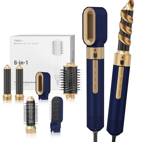 Brolteja Air Styler 6 in 1, Air Styler Set Spazzola Asciugacapelli Multifunzione,Con Spazzola Lisciante, Ferro Arricciacapelli ad aria Calda, Styling Arricciatura Raddrizzamento