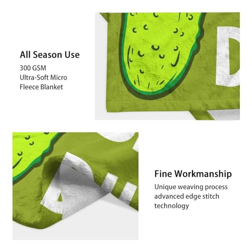 Pickle Throw Blanket for Women Men - 60x80 Inches Twin Size - Soft Fluffy Cozy Blankets Gift - Green Funny Blanket Throws for Bed, Sofa, Winter