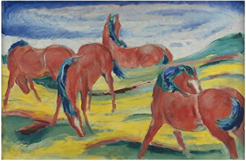 Tableau Toile Chevaux au pâturage III affiche art chic