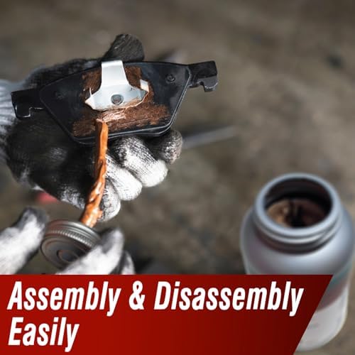 Anti Seize Lubricant Copper Grease Brake Spark Plug Lubricant Prevent Salt and Moisture Heat Resistant Auto Lubrication Bottle Brushes for Caliper Pin Oxygen Sensor Lawnmower, 8 Oz - 3