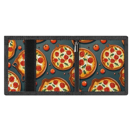 Pizza Food Trifold Wallet for Men - Money Clip Slim Wallets with Multiple Card Slots Minimalist Small Front Pocket Wallet for Everyday Carry4