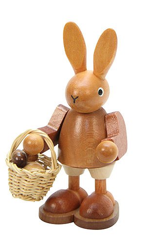 Christian Ulbricht Erzgebirge Hase mit Eierkorb Natur 9,0 cm