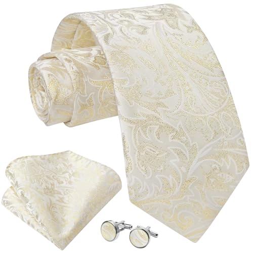 Image of Enlision Mens Ties Solid Color Satin Necktie Ties for men Handkerchief Cufflinks Pocket Squares for Wedding