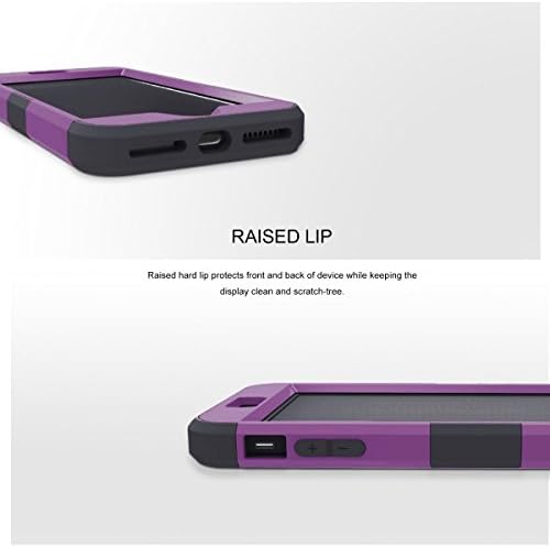 LONTECT for iPhone 7 Plus Case Hybrid Heavy Duty Shockproof Full-Body Protective Case with Dual Layer [Hard PC+ Soft Silicone] Impact Protection for Apple iPhone 7 Plus - Purple/Black