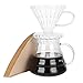 Produktbild Pour Over Kaffeebereiter Hitzebeständig Borosilikatglas Kaffee Tropfer mit Filterpapier