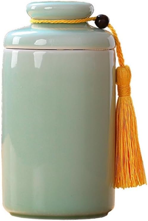 SONGCHAO Sugar Jar Celadon Loose Tea Storage Container Jar Small Sealed Kitchen Seasoning Set Single Empty Tea Canister