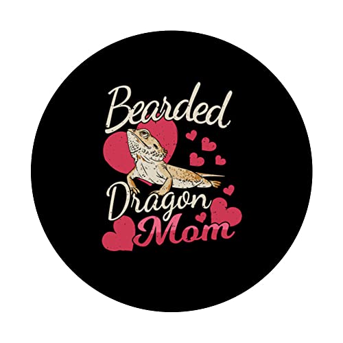 Bearded Dragon Mom for a Mom Bearded Dragon and Lizard PopSockets Swappable PopGrip, Black - Image 3
