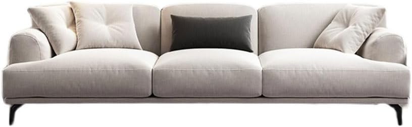 Modern Light Grey 3-Person Rectangular Loveseat Sofa, High Density Foam, Wood Frame, Polyester Blend Fabric, Square Back & Arm, Indoor Use