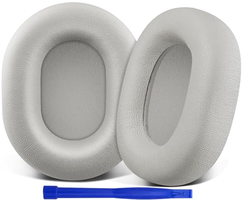 Image of SOULWIT Lambskin Replacement Earpads for Sony WH-1000XM5 (WH1000XM5) Noise Canceling Headphones, Ear Pads Cushions with Softer Lambskin, Noise Isolation Foam, Added Thickness - Brilliant Silver