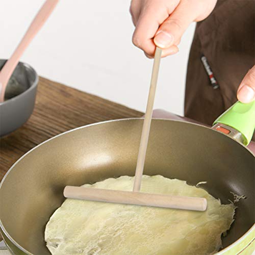 Cabilock Espalhador de panqueca de madeira em crepe, espalhador de massa de massa, utensílios de coz