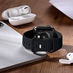 Kompatibel mit Apple Watch Armband 44mm 42mm 45mm 46mm 49mm, Ersatz Silikon Sport Armbänder Kompatibel mit iWatch Armband Series 10 9 8 7 6 5 4 3 2 1 SE, Damen Herren, Schwarz – Bild 2