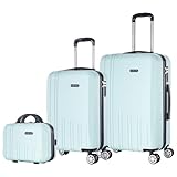 Conjunto de Maletas de Viaje Elegantes: Carcasa Ligera de ABS, Cerradura Numérica, 4 Ruedas Giratorias 360°, Asa Telescópica de Aluminio | Juego de 3 Maletas Trolley Maleta (2688, Turquesa)