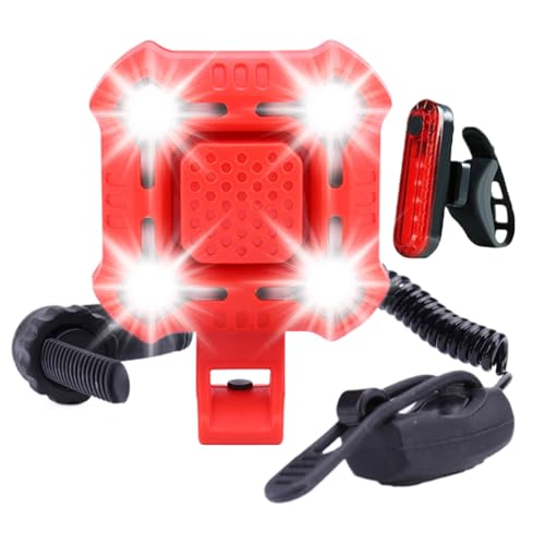 Luz y bocina sonora para ciclismo de montaña y carretera con potente timbre de seguridad de 140dB