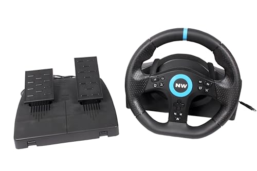 Image of New World V22-P5 Racing Wheel for PS5 (Compatible with PS5 Games ) ,Gaming Steering Wheel for PC ,PS4,Xbox one ,Xbox series ,Switch with Pedals Integrated Shifter and Vibration 270 Degree P5 adapter Included