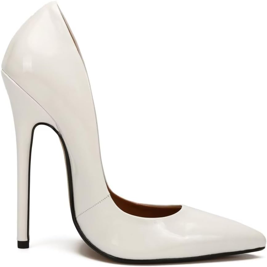Women's Pumps High Heels 5.7 inch, Classic Sexy Pointed Toe Black Stiletto Heels Dress Wedding Party Office Shoes Slip On Plus Size - Image 6