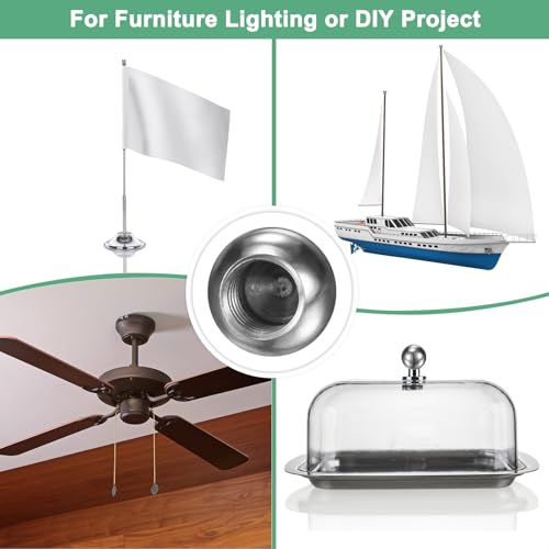 M METERXITY 6 Stück Gewindekugelmuttern, M6x10mm 304 Edelstahl weibliche Gewindekugelmutterkappe für Beleuchtungskörper/Maschinen/DIY, runde solide Schraubenkappe [Silber]