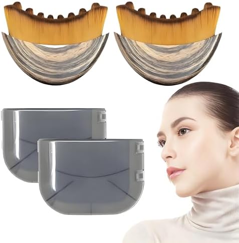 Brosse de contouring lymphatique pour le visage, brosse à brosser à sec pour le visage, outil de massage lymphatique ergonomique avec nœuds pour un drainage facial précis (2 pièces)