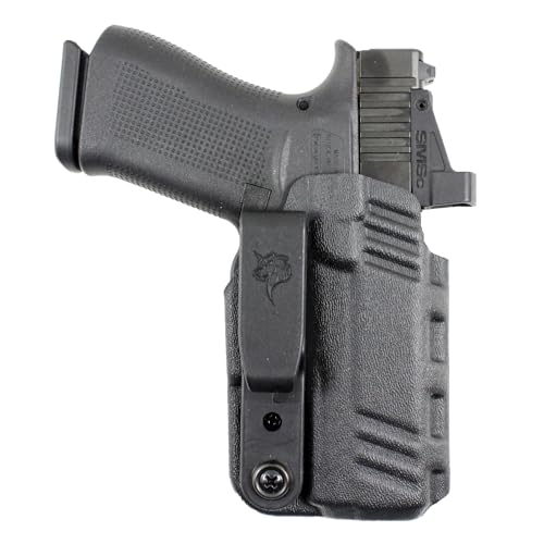 DeSantis Slim-Tuk Gun Holster, Inside The Waistband Holster, Tuck-Able 360 C-Clip, Fits Glock 43/43X/43X MOS W/ OR W/OUT RED DOT, Ambidextrous, Black